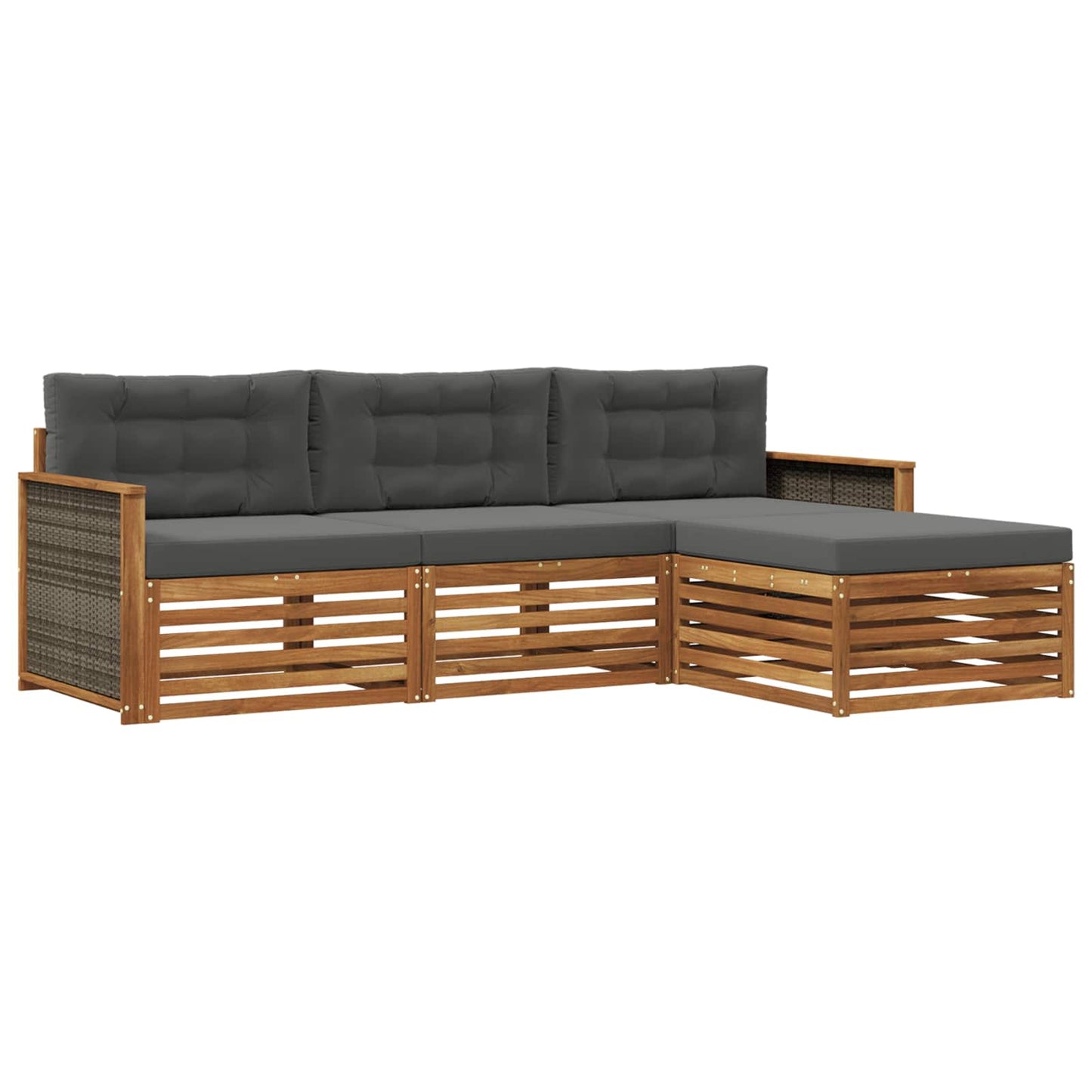 Set di divani da esterno con cuscino Naturale e Antracite | homemem39