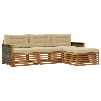 Set di divani da esterno Naturale e Beige 249,5 x 162,5 x 73 cm | homemem39