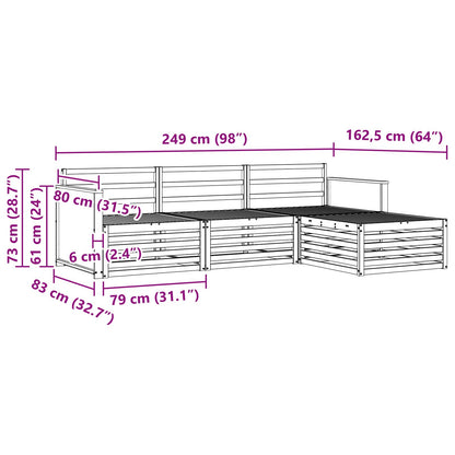 Set di divani da esterno Naturale 249 x 162,5 x 73 cm | homemem39
