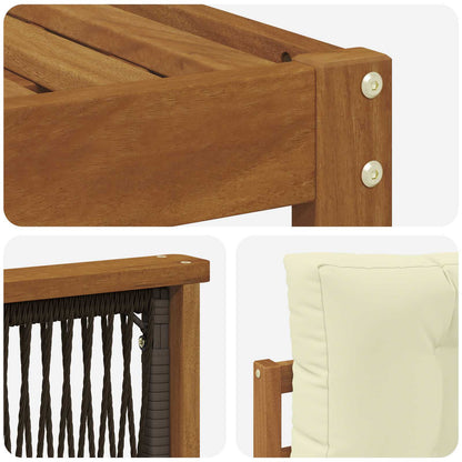 Set di divani da esterno Naturale e Crema 249 x 162,5 x 73 cm | homemem39