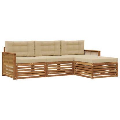 Set di divani da esterno Naturale e Beige 249 x 162,5 x 73 cm