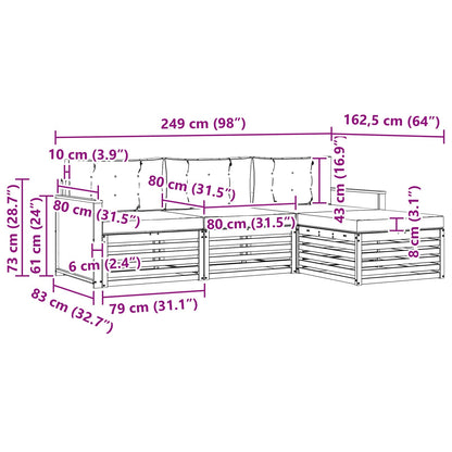 Set di divani da esterno Naturale e Beige 249 x 162,5 x 73 cm | homemem39