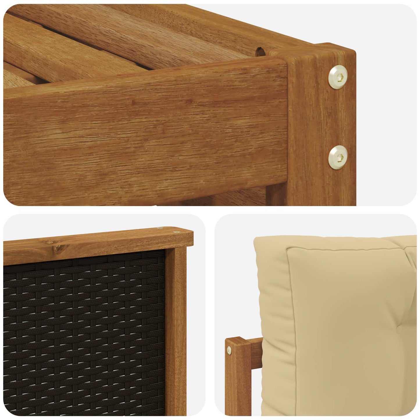 Set di divani da esterno 5 pcs Naturale e Beige Poliestere | homemem39