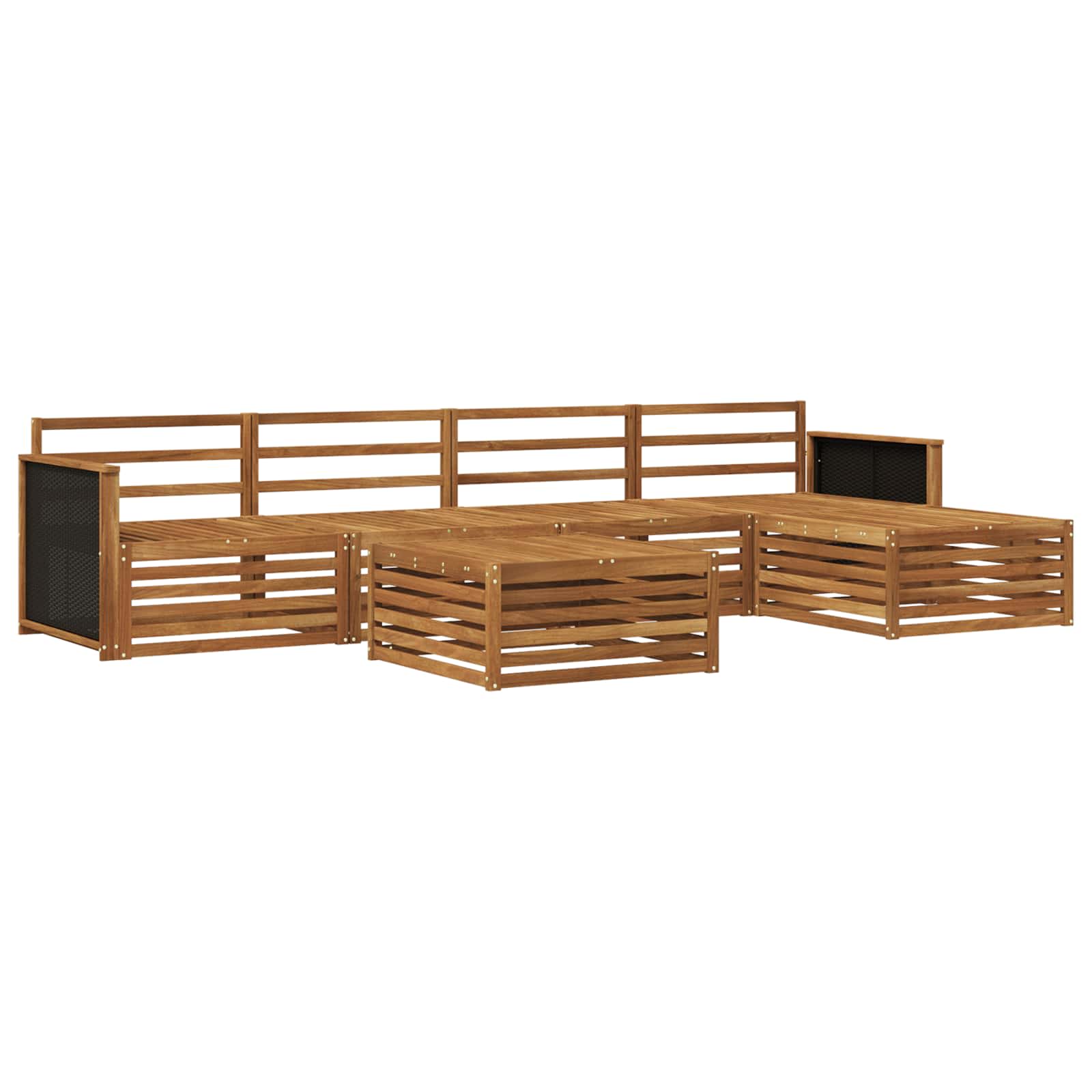 Set di divani da esterno 6 pcs Naturale 79 x 79 x 37 cm | homemem39