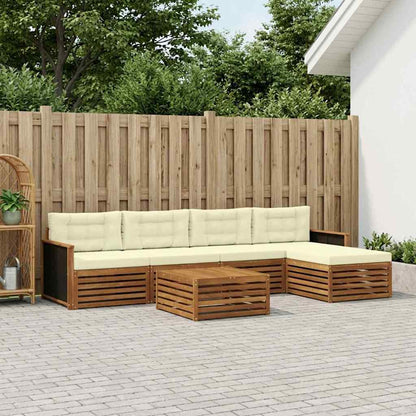 Set di divani da esterno 6 pcs Naturale e Crema 79 x 79 x 37 cm | homemem39