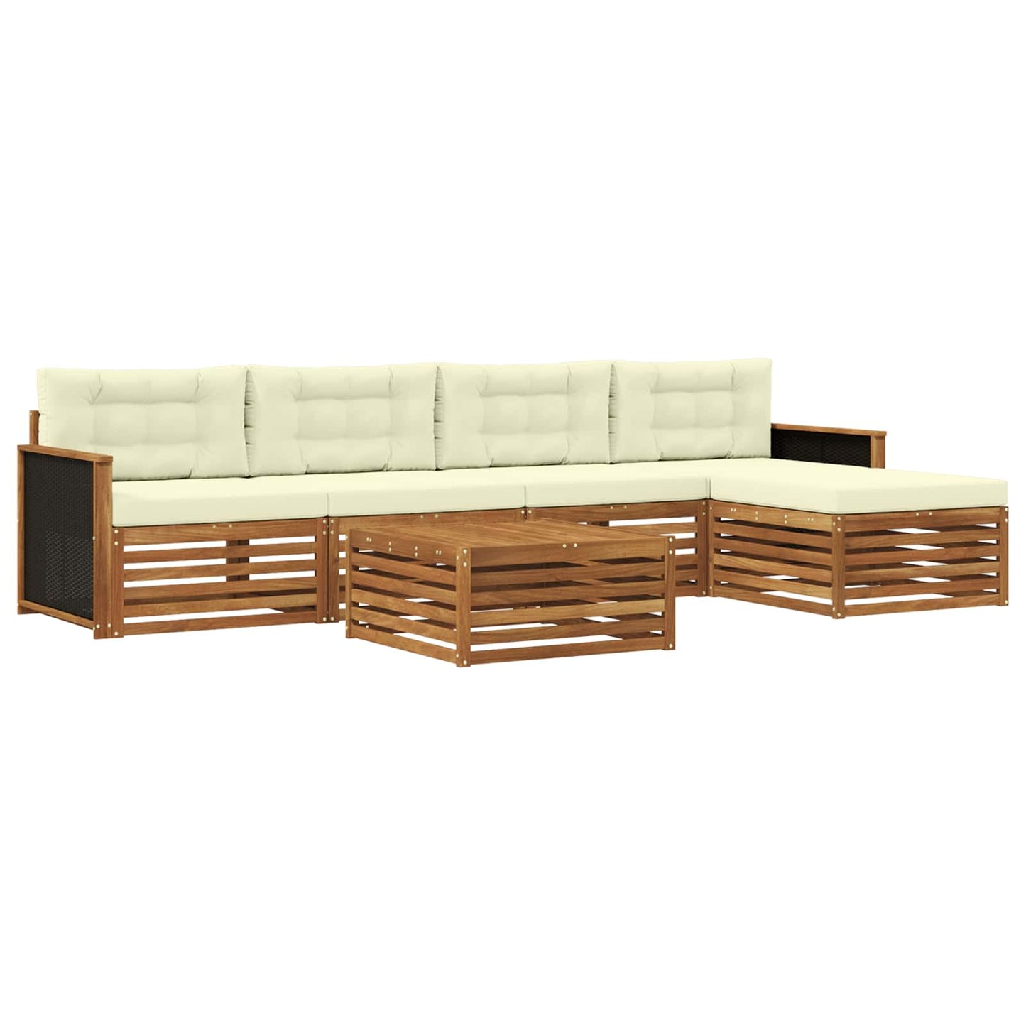 Set di divani da esterno 6 pcs Naturale e Crema 79 x 79 x 37 cm | homemem39