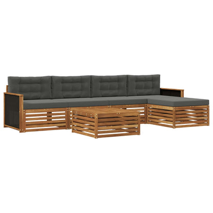 Set di divani da esterno 6 pcs Naturale e Antracite | homemem39