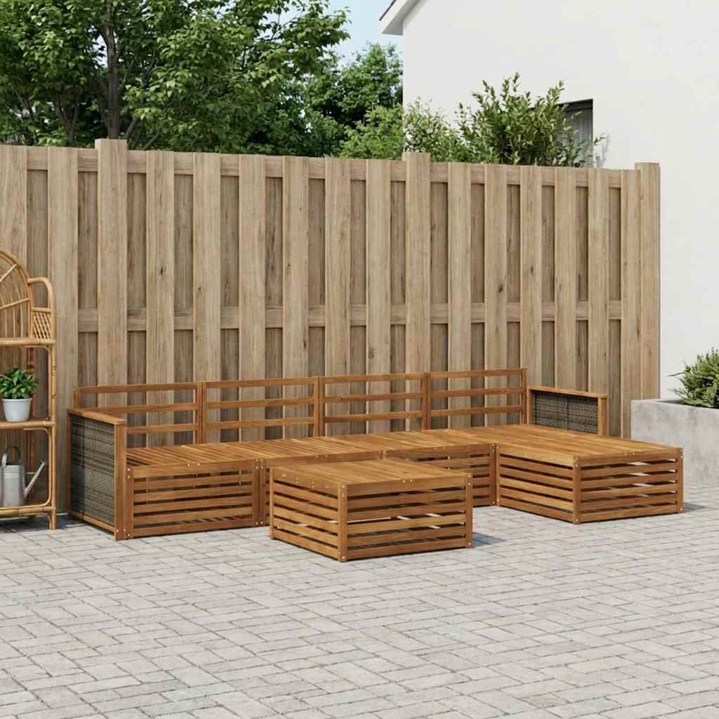 Set di divani da esterno 6 pcs Naturale