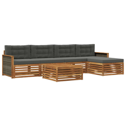 Set di divani da esterno 6 pz Naturale e Antracite