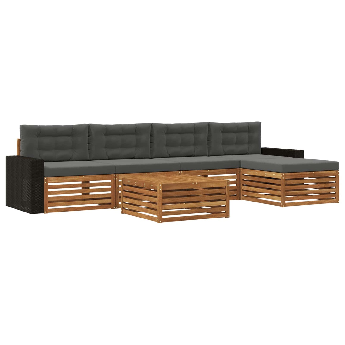 Set di divani da esterno 6 pcs Naturale e Antracite