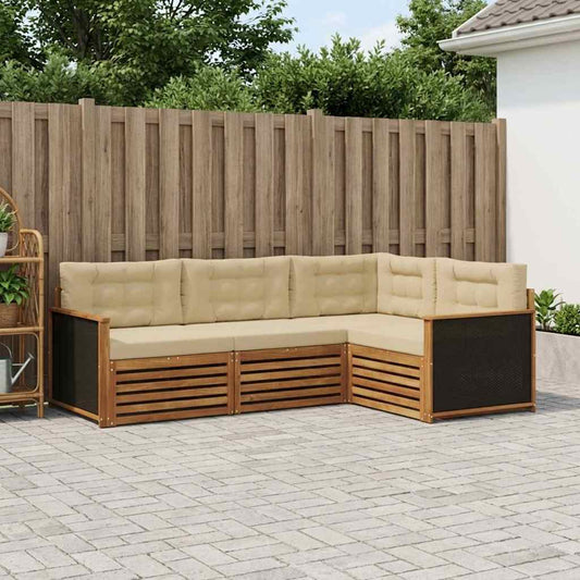 Set di divani da esterno 4 pcs Naturale e Beige | homemem39