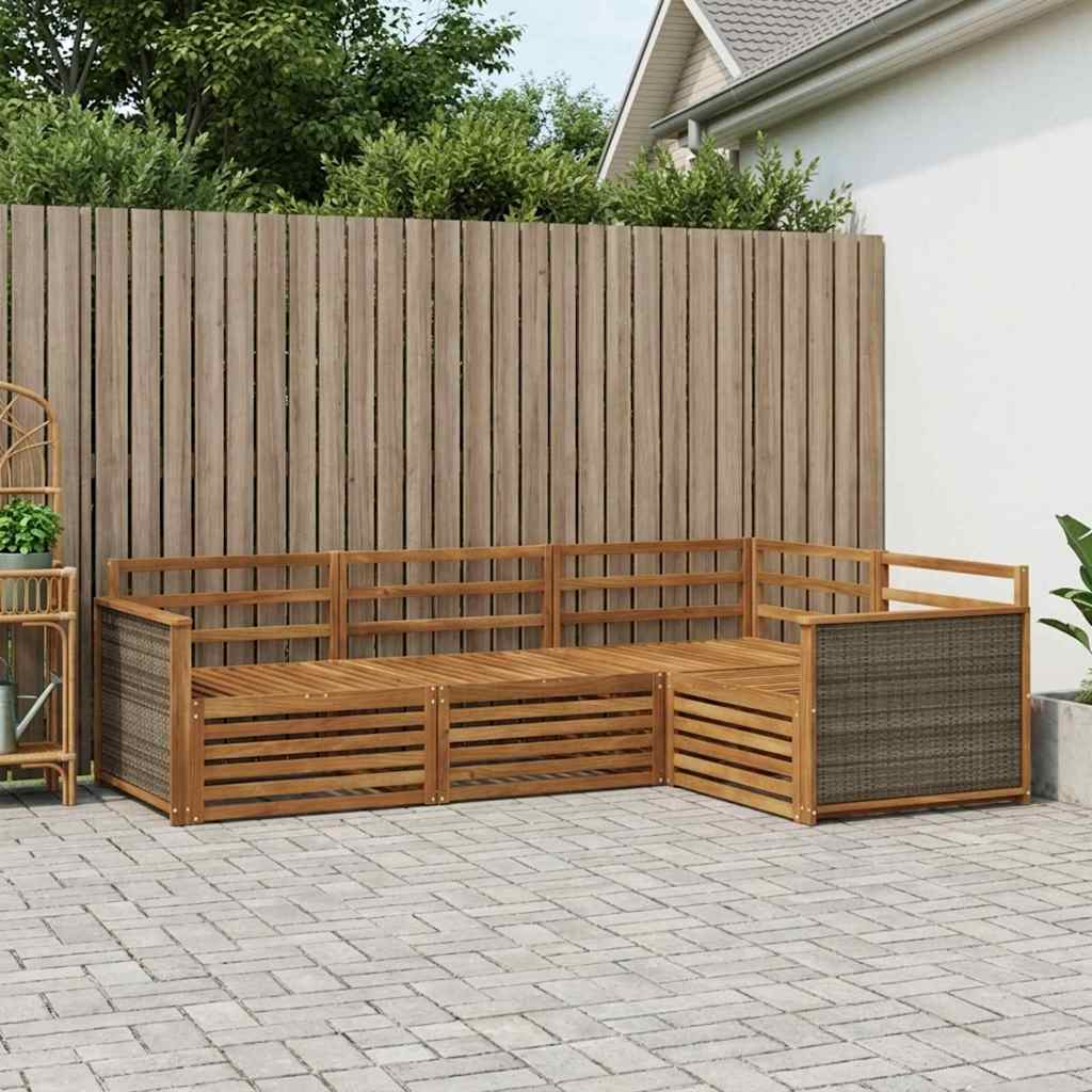 Set di divani da esterno 4 pcs Naturale