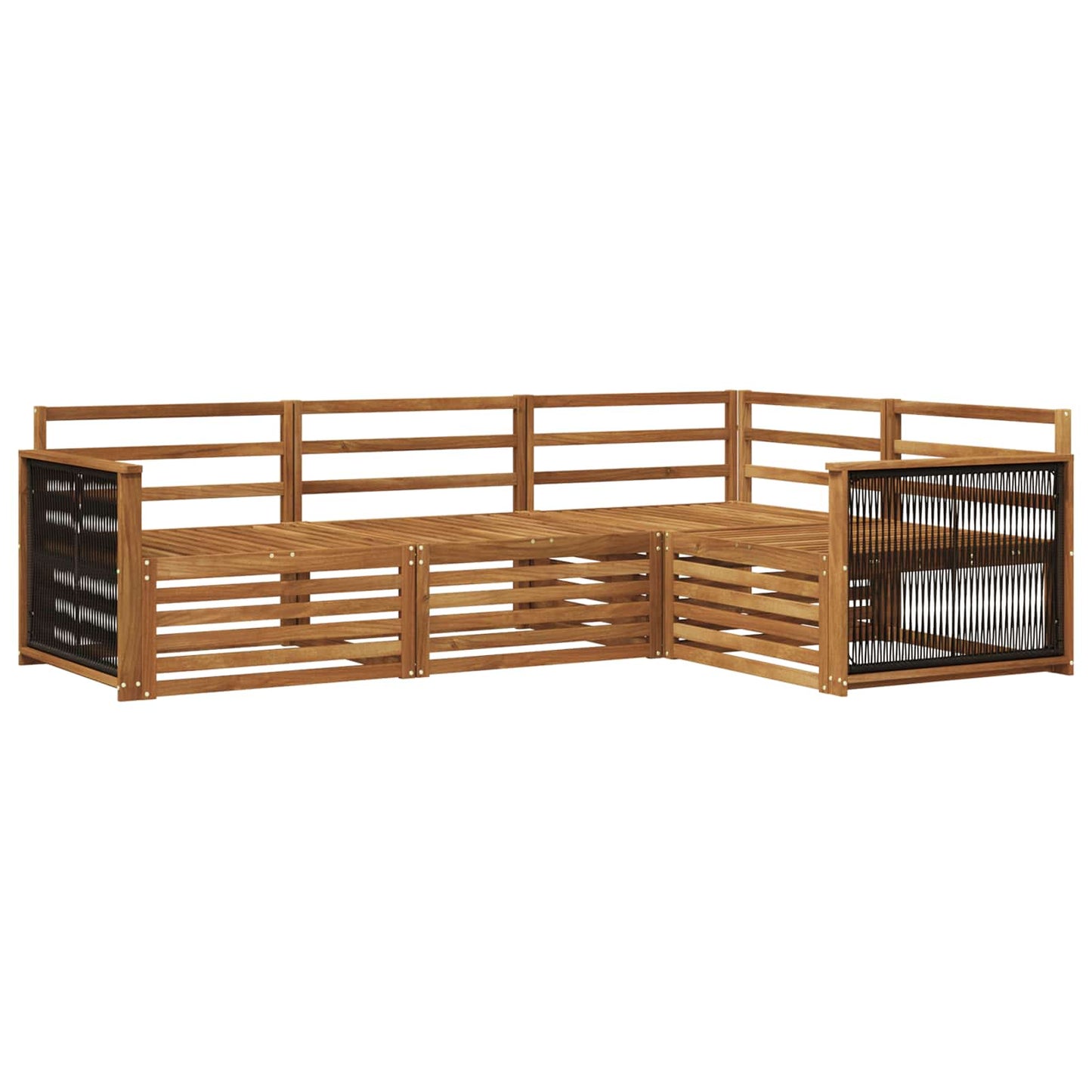 Set di divani da esterno 4 pz Naturale Legno di Acacia Massello