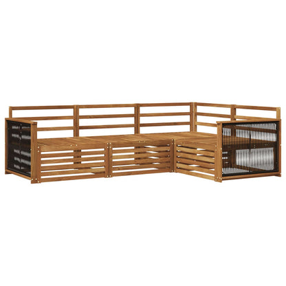 Set di divani da esterno 4 pz Naturale Legno di Acacia Massello
