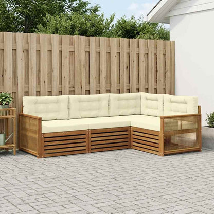 Set di divani da esterno con cuscino 4 pcs Naturale e Crema | homemem39