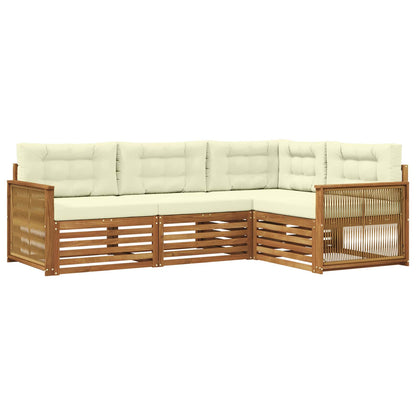 Set di divani da esterno con cuscino 4 pcs Naturale e Crema | homemem39