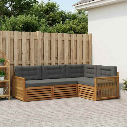 Set di divani da esterno con cuscino 4 pcs Naturale e Antracite | homemem39