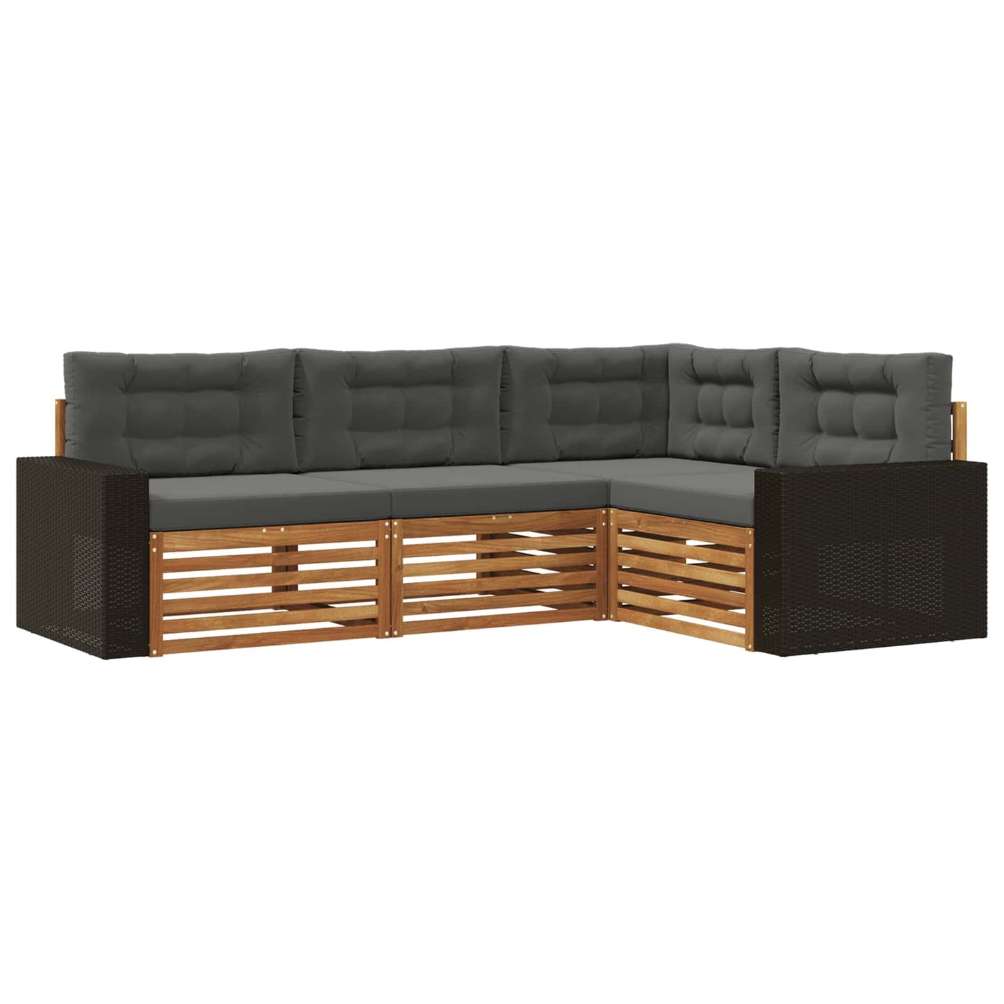 Set di divani da esterno 4 pcs Naturale e Antracite | homemem39