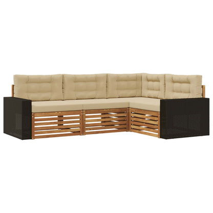 Set di divani da esterno 4 pcs Naturale e Beige | homemem39