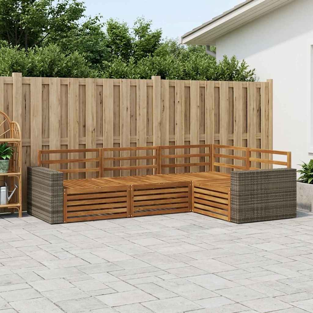 Set di divani da esterno 4 pcs Naturale 255,5 x 176,5 x 73 cm | homemem39