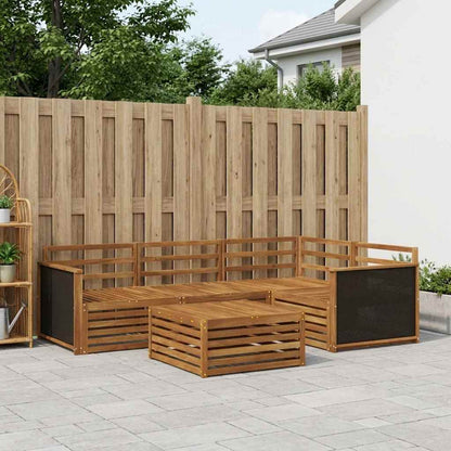Set di divani da esterno 5 pz Naturale Legno di Acacia Massello