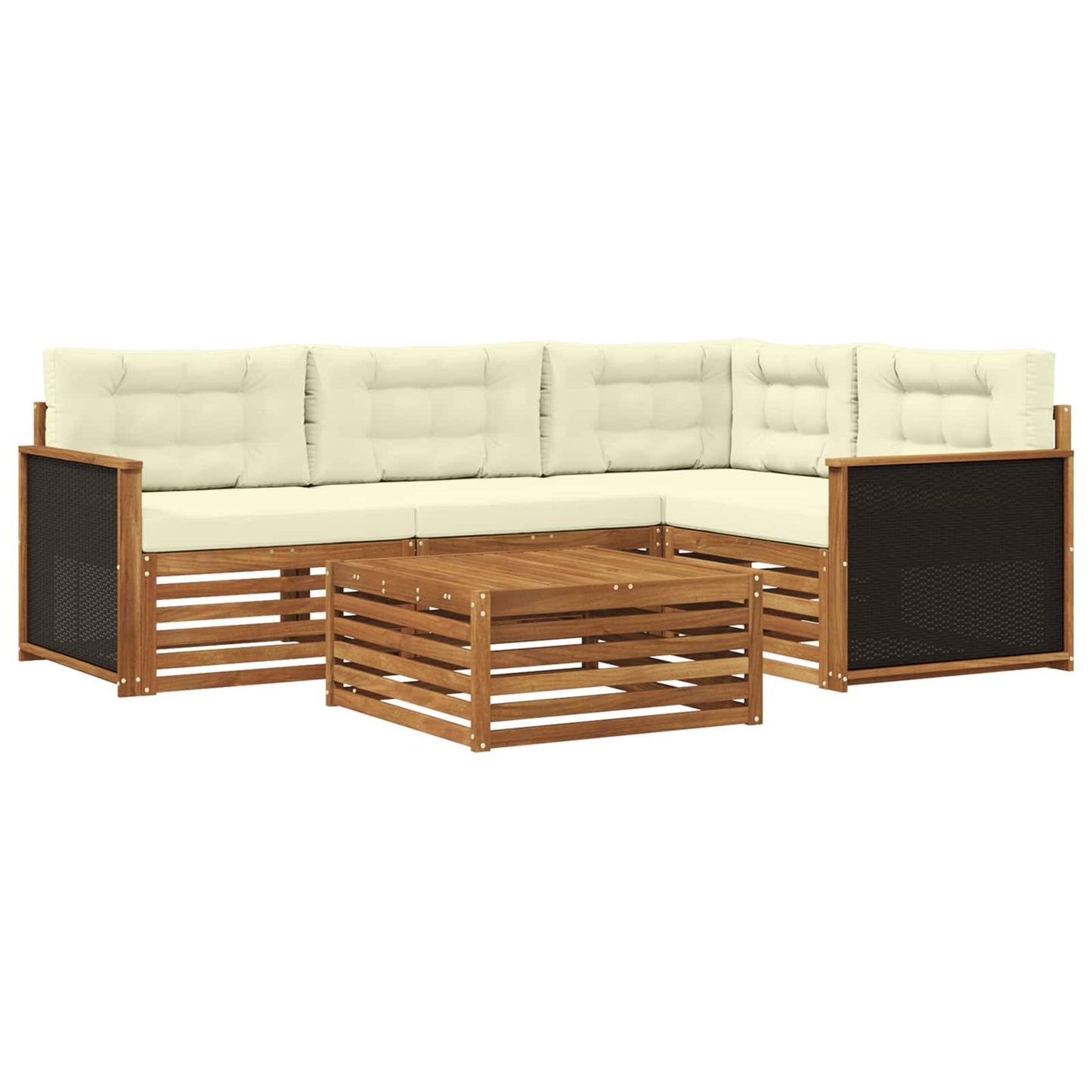 Set di divani da esterno 5 pcs Naturale e Crema 79 x 79 x 37 cm | homemem39