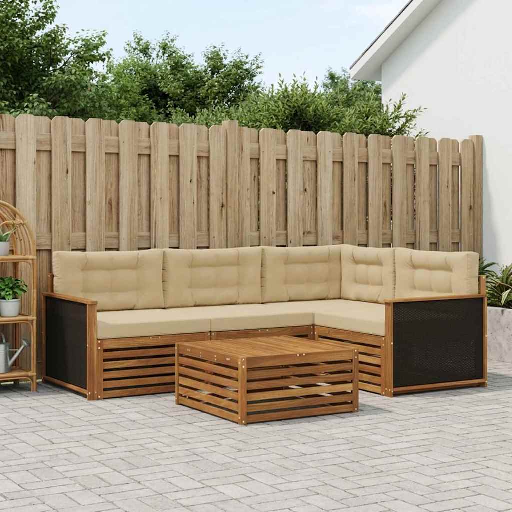 Set di divani da esterno 5 pcs Naturale e Beige 79 x 79 x 37 cm | homemem39