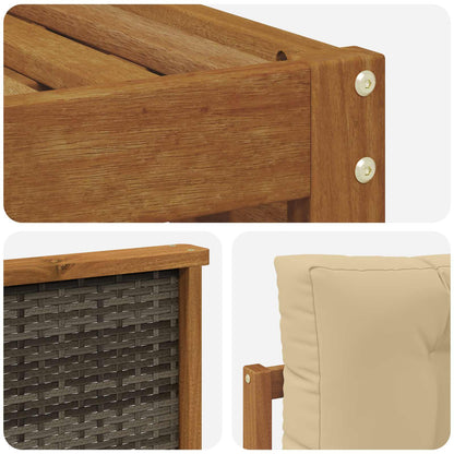 Set di divani da esterno con cuscino 5 pcs Naturale e Beige | homemem39
