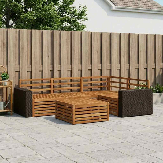 Set di divani da esterno 5 pcs Naturale 79 x 79 x 37 cm | homemem39