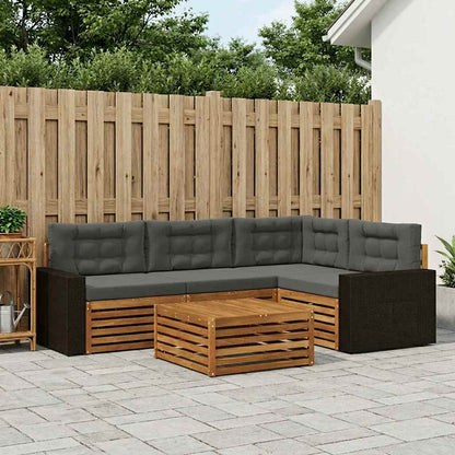 Set di divani da esterno 5 pcs Naturale e Antracite | homemem39