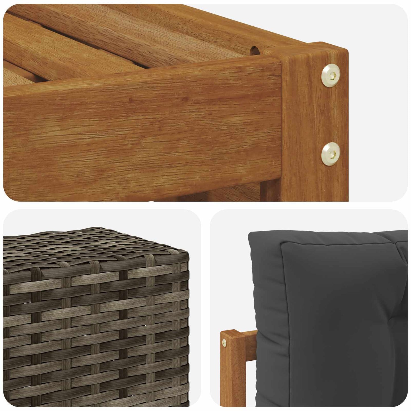 Set di divani da esterno 5 pcs Naturale e Antracite