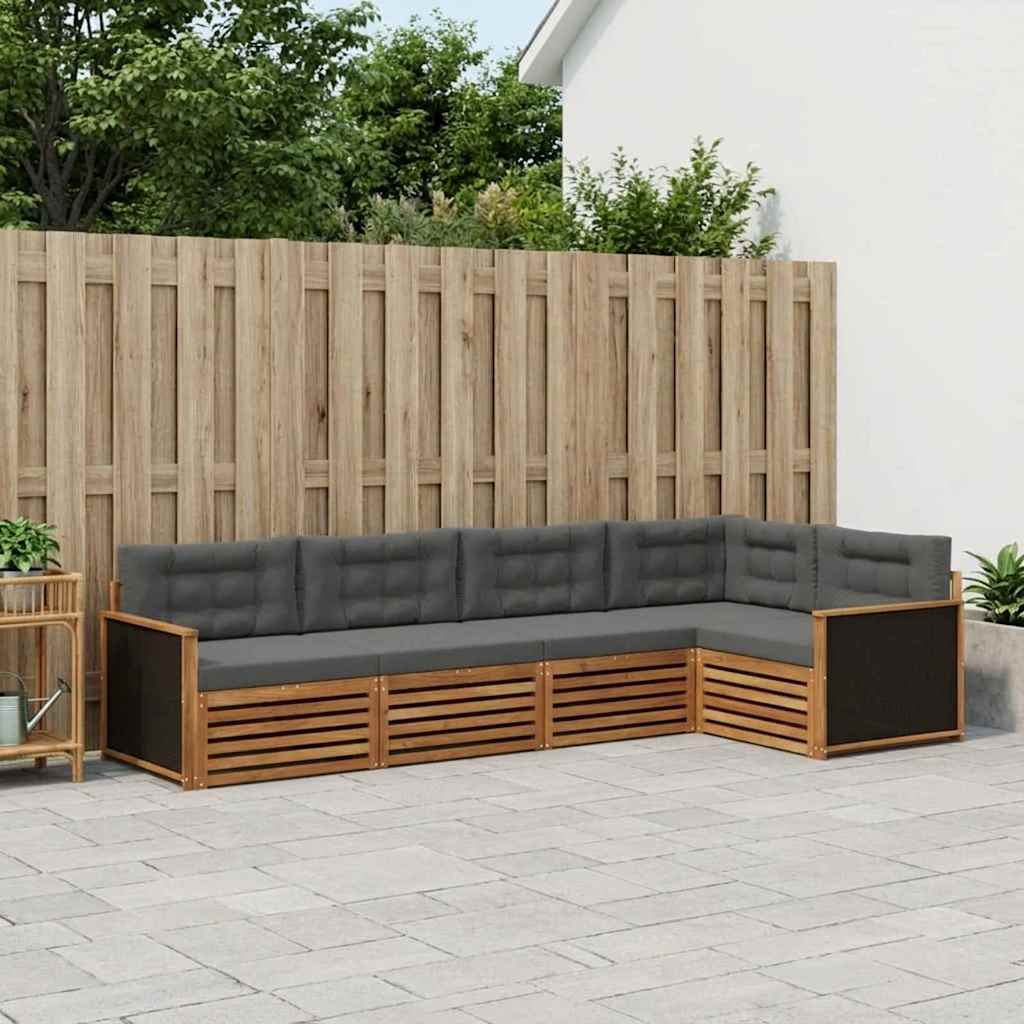 Set di divani da esterno 5 pcs Naturale e Antracite | homemem39
