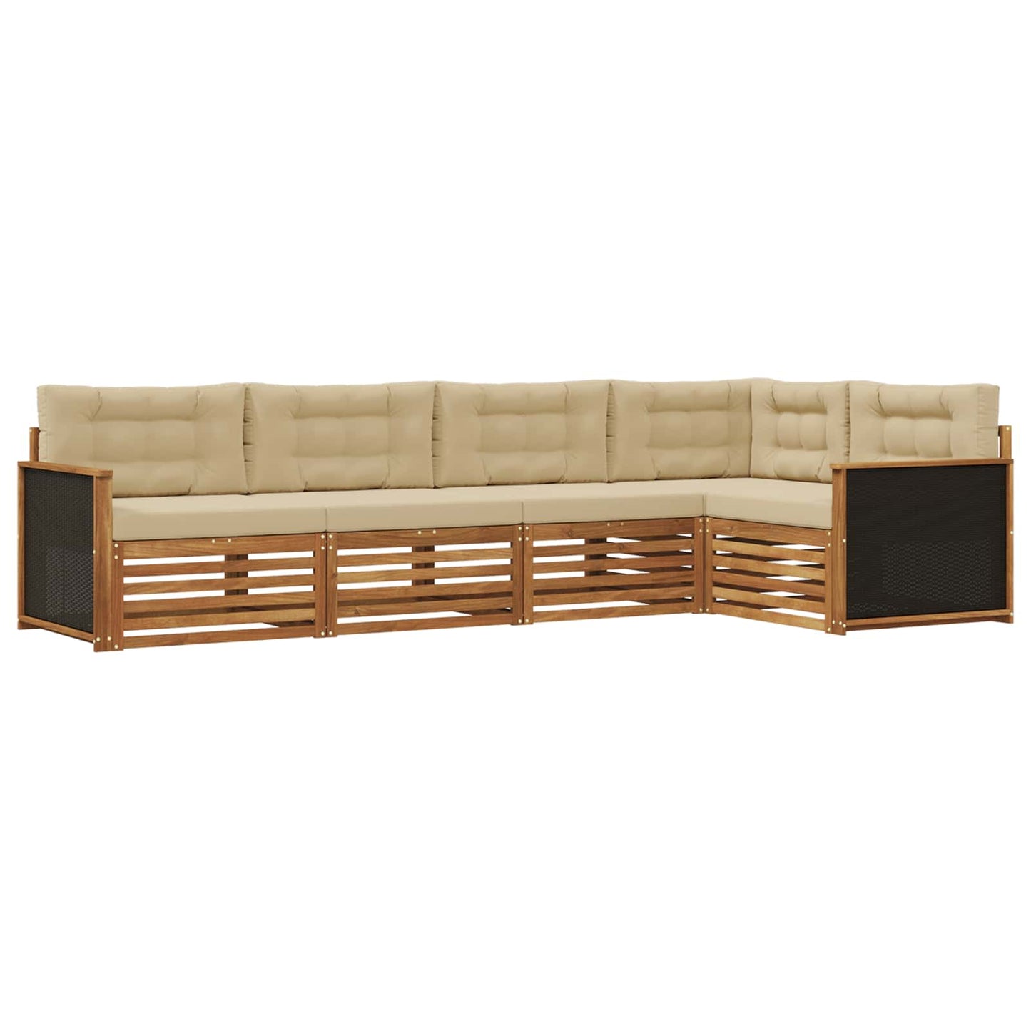 Set di divani da esterno 5 pcs Naturale e Beige