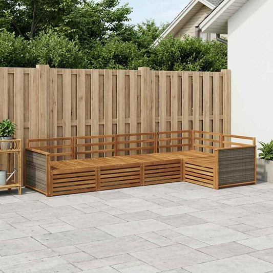 Set di divani da esterno 5 pcs Naturale