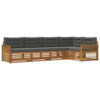Set di divani da esterno con cuscino 5 pcs Naturale e Antracite | homemem39