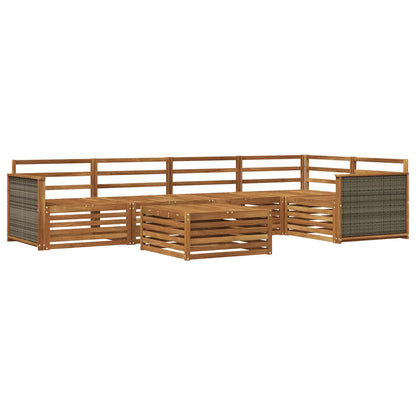 Set di divani da esterno 6 pz Naturale Legno di Acacia Massello