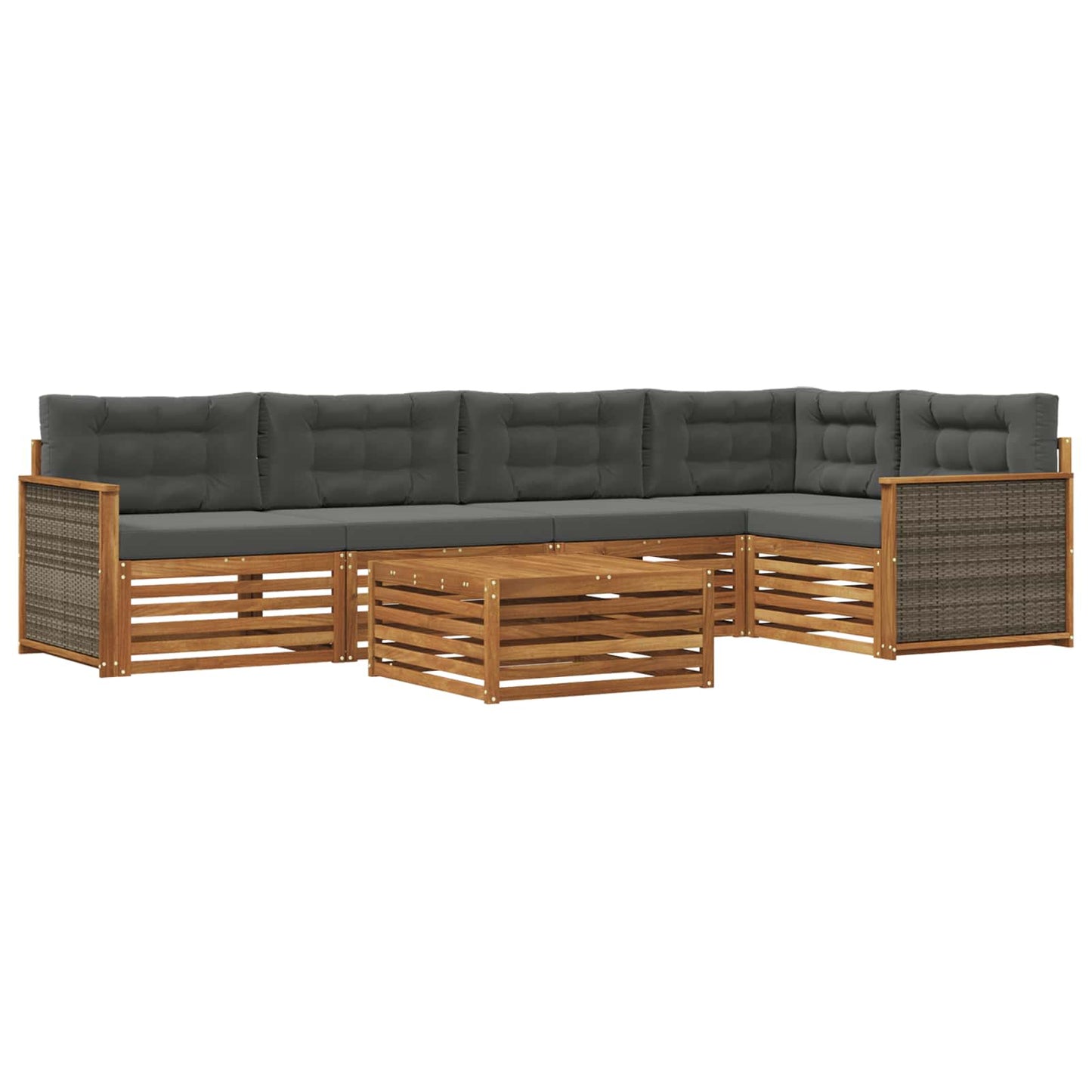 Set di divani da esterno 6 pz Naturale e Antracite