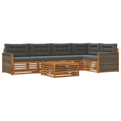 Set di divani da esterno 6 pz Naturale e Antracite