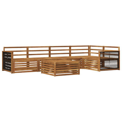 Set di divani da esterno 6 pz Naturale Legno di Acacia Massello