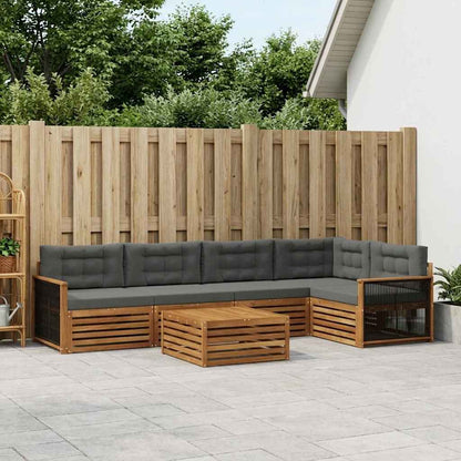 Set di divani da esterno con cuscino 6 pcs Naturale e Antracite