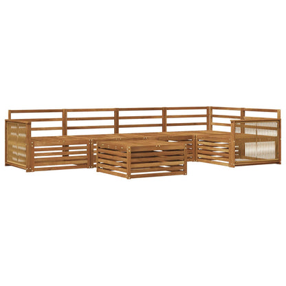 Set di divani da esterno 6 pz Naturale Legno di Acacia Massello