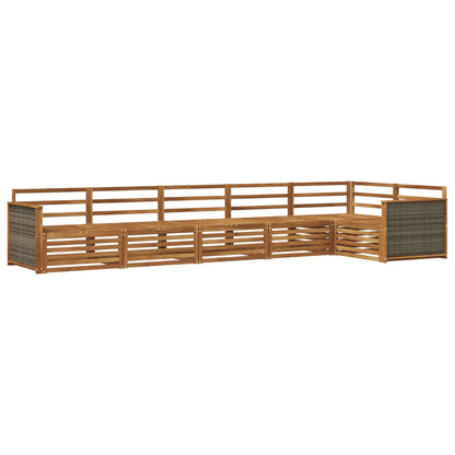 Set di divani da esterno 6 pz Naturale Legno di Acacia Massello