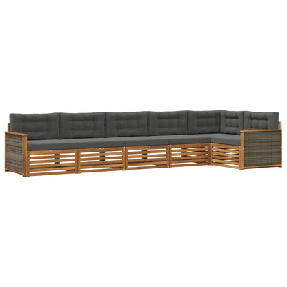 Set di divani da esterno con cuscino 6 pcs Naturale e Antracite