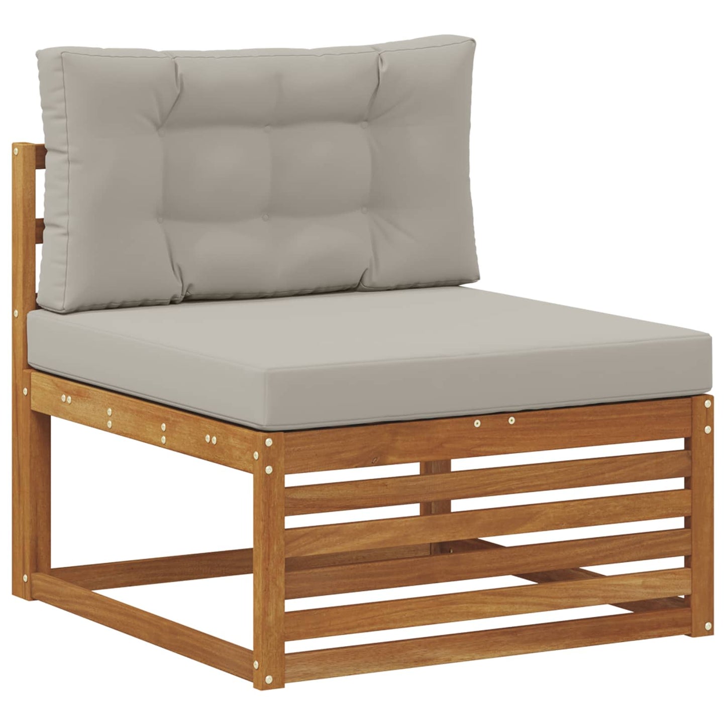 Set di divani da esterno 6 pcs Naturale e Grigio Chiaro