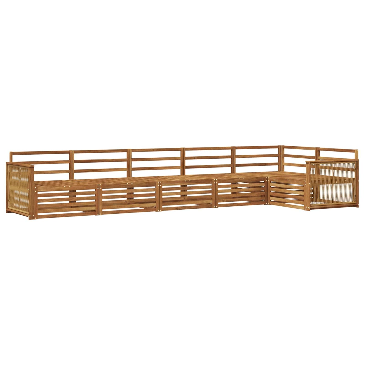 Set di divani da esterno 6 pz Naturale Legno di Acacia Massello