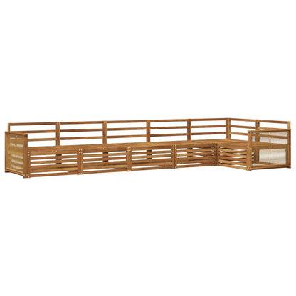 Set di divani da esterno 6 pz Naturale Legno di Acacia Massello