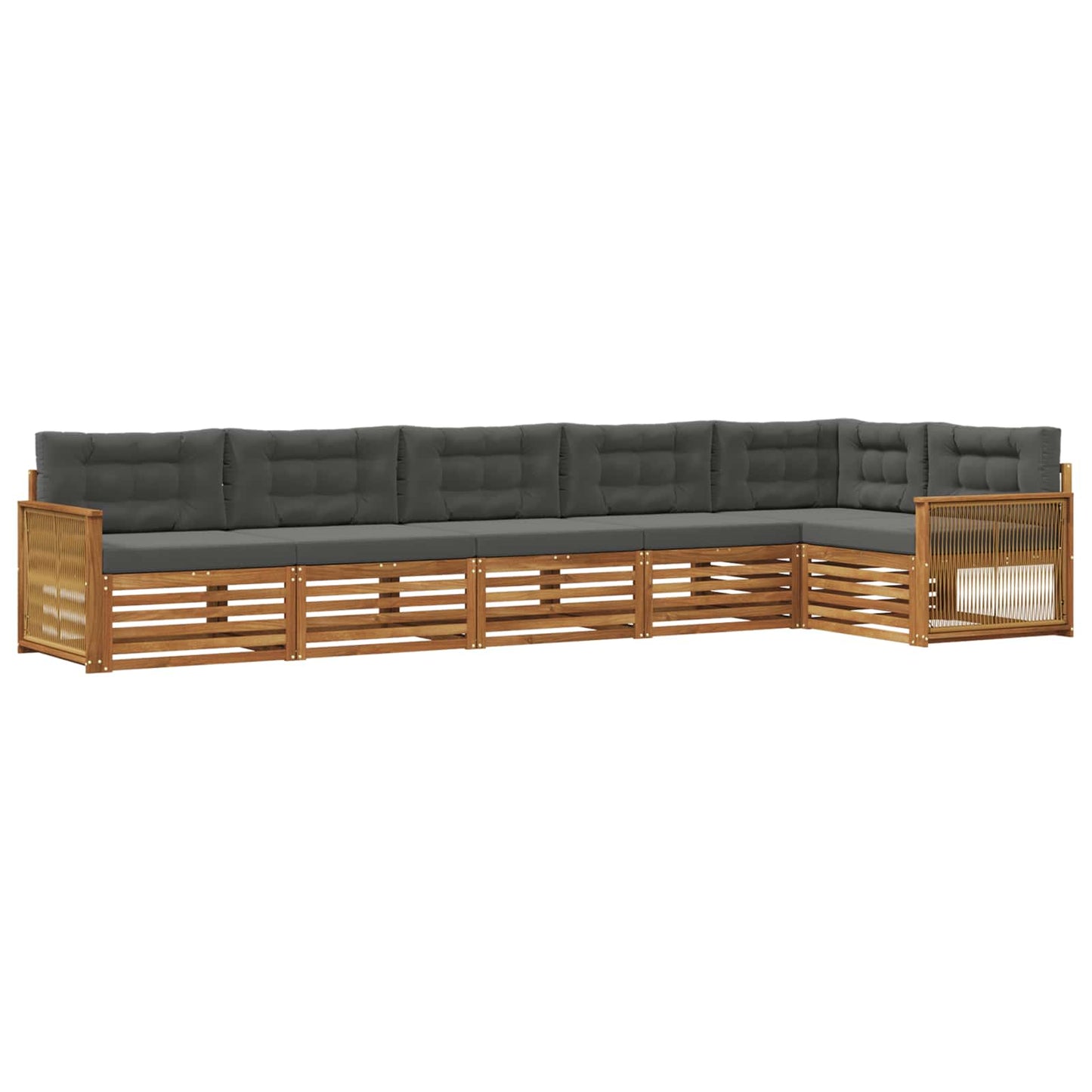 Set di divani da esterno 6 pz Naturale e Antracite