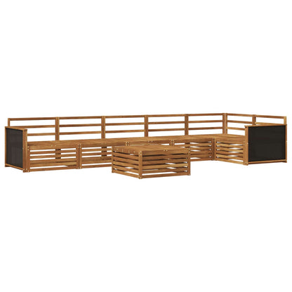 Set di divani da esterno 7 pz Naturale Legno di Acacia Massello
