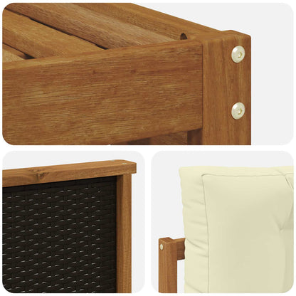Set di divani da esterno 7 pcs Naturale e Crema 79 x 79 x 37 cm | homemem39