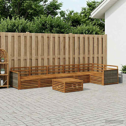Set di divani da esterno 7 pcs Naturale